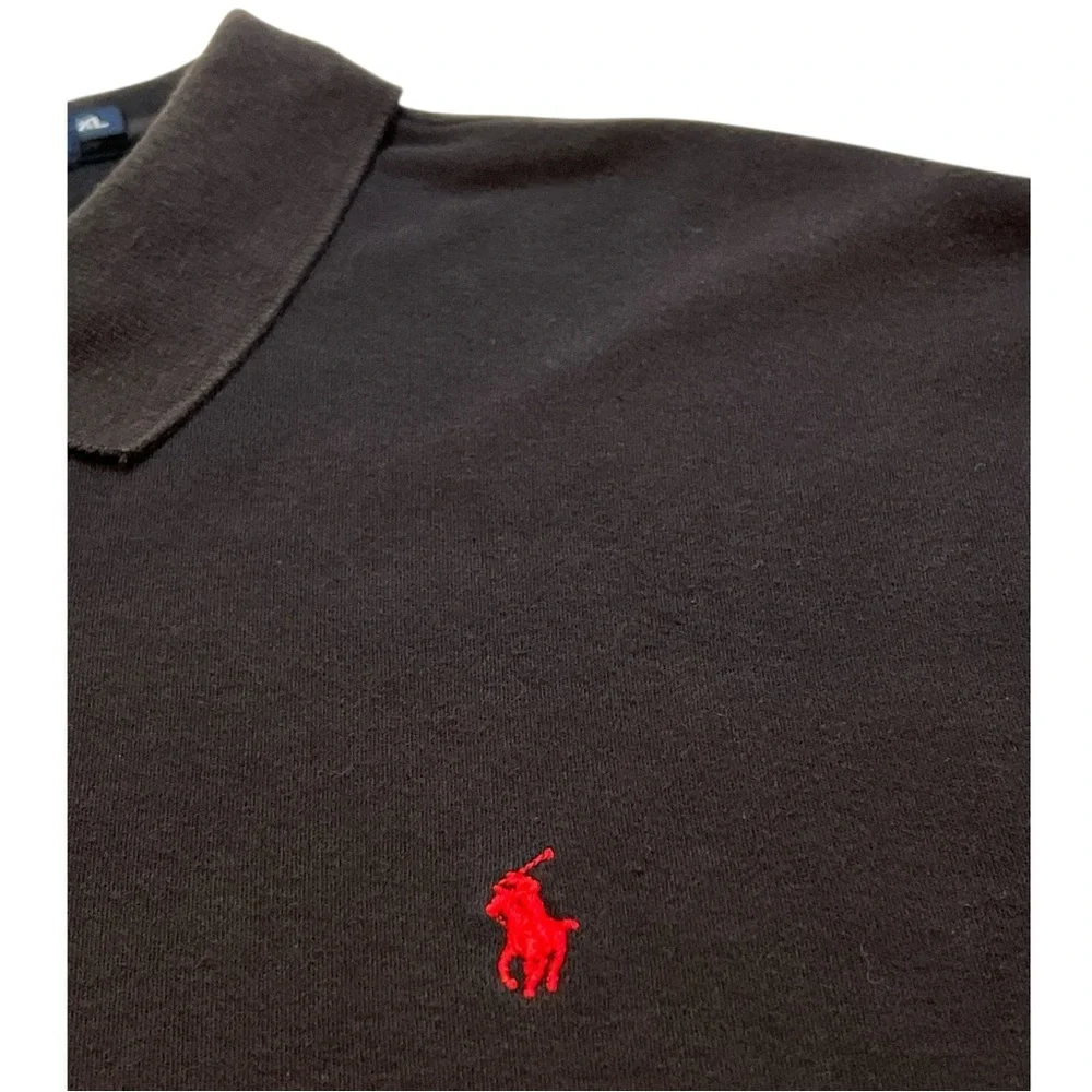 Polo Ralph Lauren Men's Polo Shirt, Red Embroidered Polo, Black, Size X‎ Large